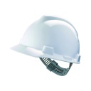 Casco de seguridad sin ventilación V-Gard ajuste Push-Key (Blanco)